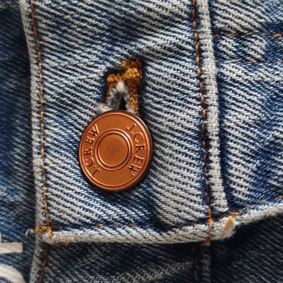 J. Crew 28P Demi Boot Crop Distressed Cotton Tencel Blend Blue Jeans - Picture 15 of 16